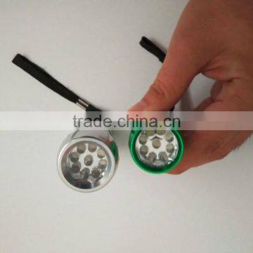 Aluminium Alloy 3AAA Battery Mini 9 LED Torch Flashlight photo-5