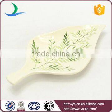 Leaf shape home decor plate dolomite material