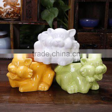 Uqniue Decor Small Animal Ceramic Cat Garden Planter