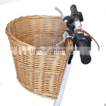 Wicker Bicycle Basket With Leather Straps Bike/Cycle Shopping Trolley