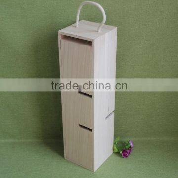 Изменяемый многофункциональный профессионально спроектированный портативный DIY деревянный бокс для вина с регулируемым деревянным стойкой для бутылок вина и ручкой на верхней части photo-3