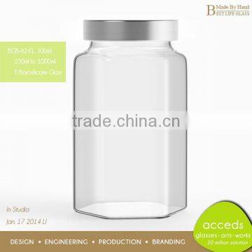 Round Airtight Large 1000ML Candy Jar Glass photo-2