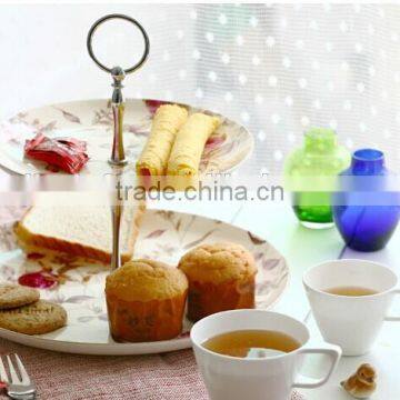 2-layer porcelain cake plate
