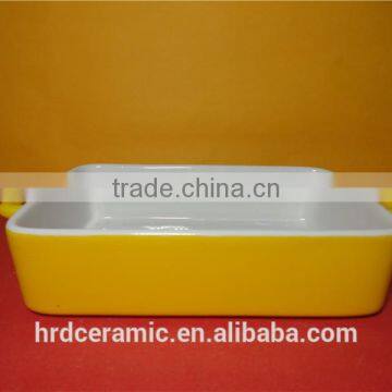 Microwave Safe Porcelain Dish Unique Bakeware With Handle photo-2