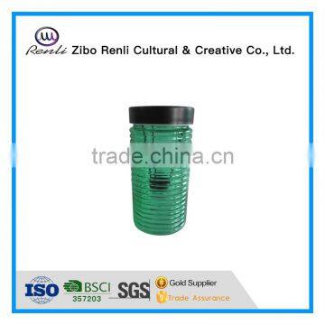 Green Glass Candle Holder With Lid Candle Jars Oil Lamp photo-2