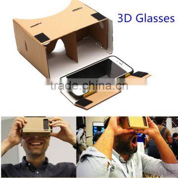 Factory Wholesale 3D VR Box Google Custom Cardboard Glasses 2.0 for Mobile Phone