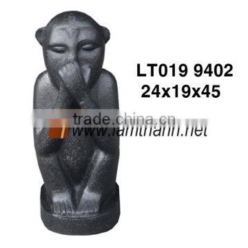 Vietnam Wholesale Garden Ornament Black Terrazzo Monkey Statue