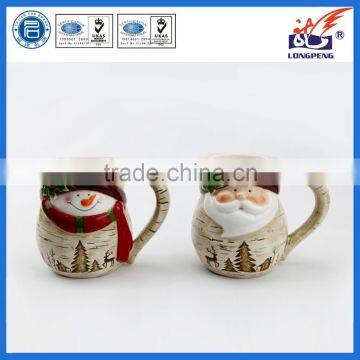 Holiday Santa and Snowman Ceramic Christmas Pitcher photo-1