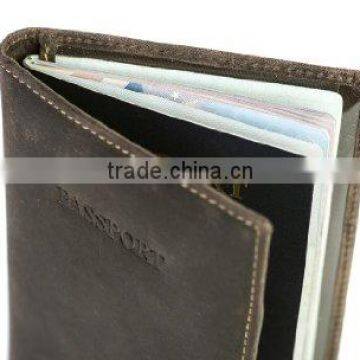 RFID Blocking id Card Holder Travel Leather Passport Holder photo-5