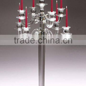 Beautiful 8 crystal candle holder as glass candle holder for wedding centerpiece