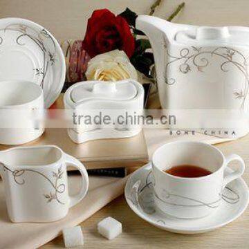 Fine Printing Royal Bone China Ceramic Tea Set