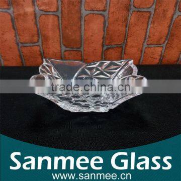 Square Diamond Embossed Glass Ice Cream Cup