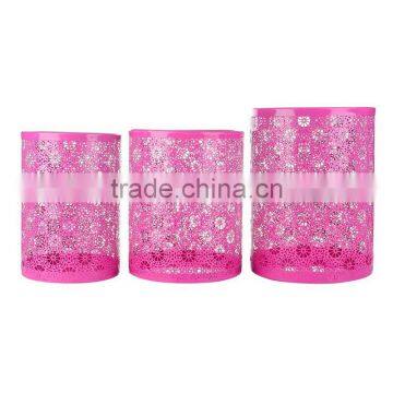 2016 Fancy Round Shape Wire Mesh Pink Trash Can photo-3