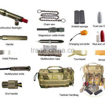 Emergency Rescue Equipment/Multifunction Shovel With Best Chain Saw,tactical Led Flashlight,knife