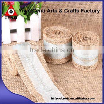 Natural Jute Hessian Burlap Ribbon With Lace Trims Tape Belting Strap Crafts photo-3