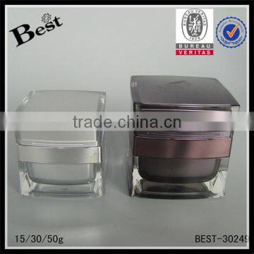 Hot Products 15g 30g 50g Square Cosmetic Acrylic Jar Cream Plastic Jar With Silver UV Top China Suppliers photo-3