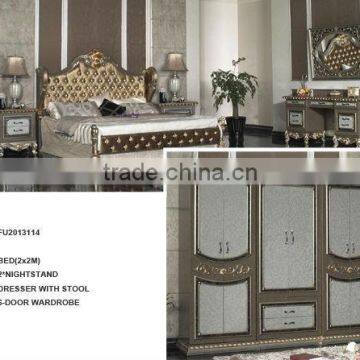 french golden color bedroom set