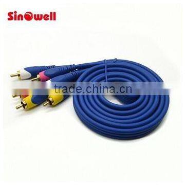 TIN plated copper 3rca male to 3rca male av cable