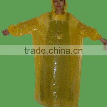 881 biodegradable plastic raincoat with sleeves