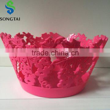 round plastic fruit plate tray