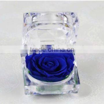 Fashionable And Natural Real Rose Preserved Flowers Wholesale With Acrylic Ring Box Decoration photo-2