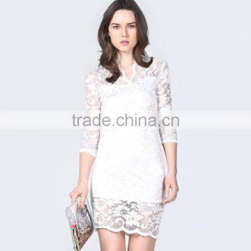 2014 Women Clothing White Vintage Lace Evening Dress