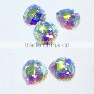 heart glass flat back beads glass pendant for jewelry making