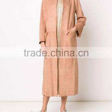 hot sale high quality women long suede coats wholesale