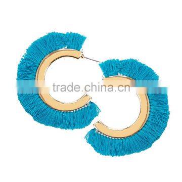 Bohemian C Style Tassel Gold Plated Stud Earrings for Women photo-5