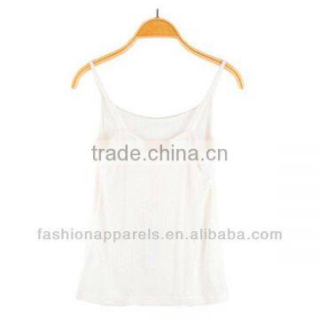 Lace Back White Tank Tops Ladies Rhinestone Tank Tops photo-5