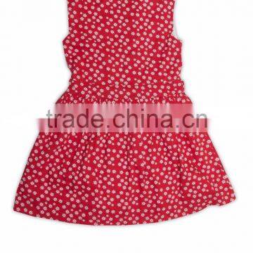 Organic Cotton Floweral Print Girl's Sleeveless Summer Dress