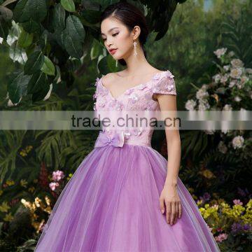 MGOO Elegant New Arrival Off Shoulder Purple Quinceanrea Dress For Girl Formal Gradution Applique Prom Dress YDYS15B0079 photo-2