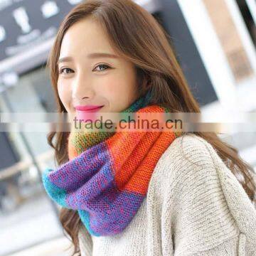 2017 new year Spring cute young girl neckchief knitted printing colorful students girl pullover