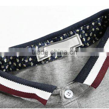 Sports 100% Cotton Breathable Light Matching Color Knitted Short Sleeve Golf POLO t Shirt for Men photo-2