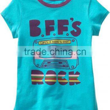 Girls Printed t Shirt in Turquoise Colour photo-1
