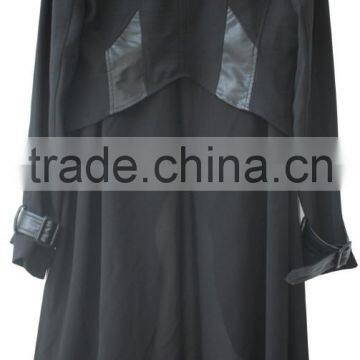 Black Woman Dress With pu Leather Casual Dresses photo-4