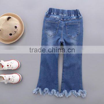 S33441W Girls Denim Pants Kids Flares Bell-bottomed Soft Jean Pants photo-2