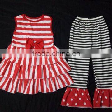 Patriotic Baby Girl Outfit Toddler Girl Flutter Top &ruffle Pants Set 4th of July Kids Dress Set