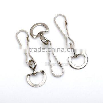 14mm Metal Iron Swivel Clasps Snap Two Hooks Rings Key Hooks DIY Key Chain Ring Nickle Color HK-015 photo-3