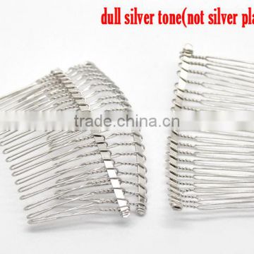 Hot Sell Professional 10PCs/pack Silver Tone Comb Shape Hair Clips