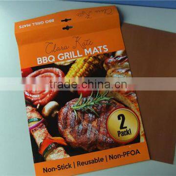 Non-stick Copper Grill Baking Mat BBQ Grill Mat Fireproof Charcoal Yoshi Bbq Grill Mat photo-3