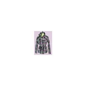Winter Plaid Ladies Blouson , Long Sleeve Windbreaker Jackets