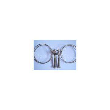 Iron Steel Double Wire Hose Clamps for Pipe Fixing Pressure - resistant 37 - 42mm