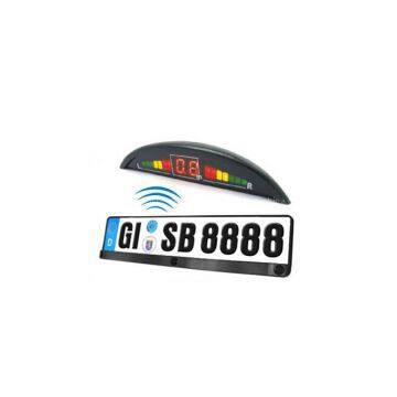 Wireless European license plate parking sensor with three sensors and LED display