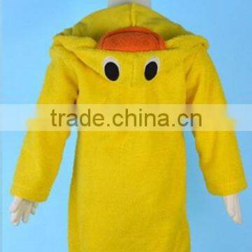 100% cotton towelling terrycloth applique kids hooded bathrobe ,children hooded bathrobes