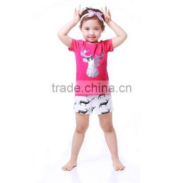 wholesale baby girl clothes hipster pink and white boutique childrens clothes set
