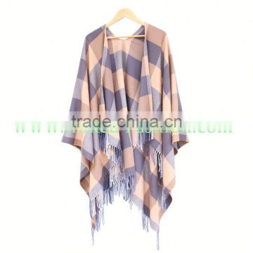 Fashion woven check shawl