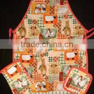 pretty animal pattern kitchen aprons oven mitt and terry pot holders