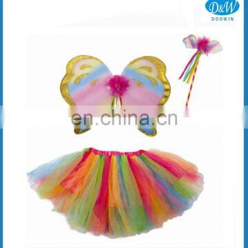 Novelty Rainbow Fairy Set with Wings/Tutu/Wand by Dress Up