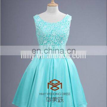 Hot Selling Sexy Prom Dress Flower Pattern Two Pieces Short Satin Ball Gown Prom Free HMY-D453